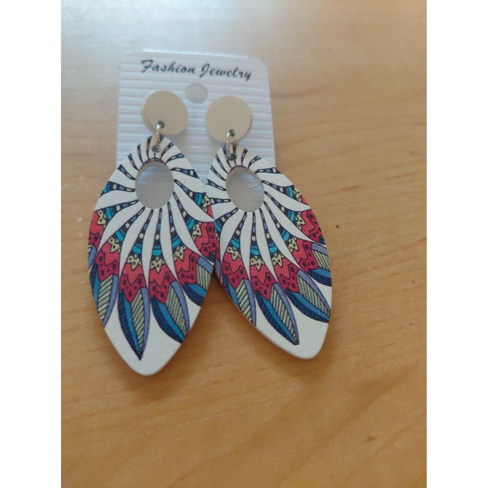 Earrings women Wooden Earrings Jewelry Ornament 2024 fashion Retro Geometry